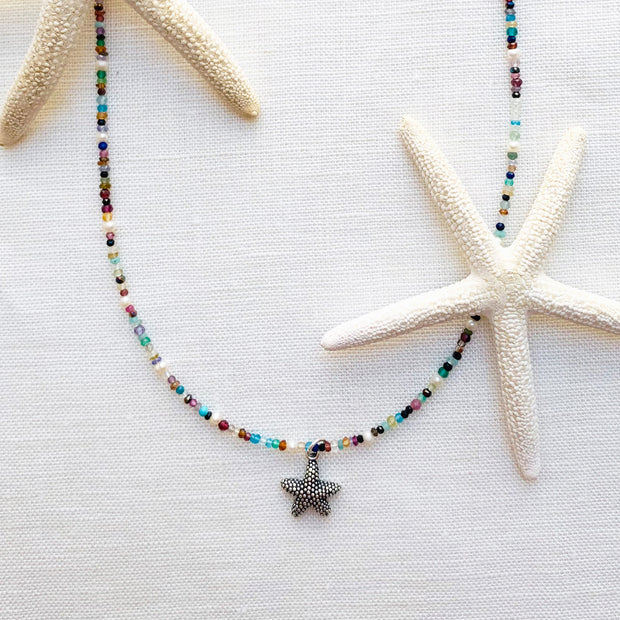 Tinny Gems and Starfish Necklace