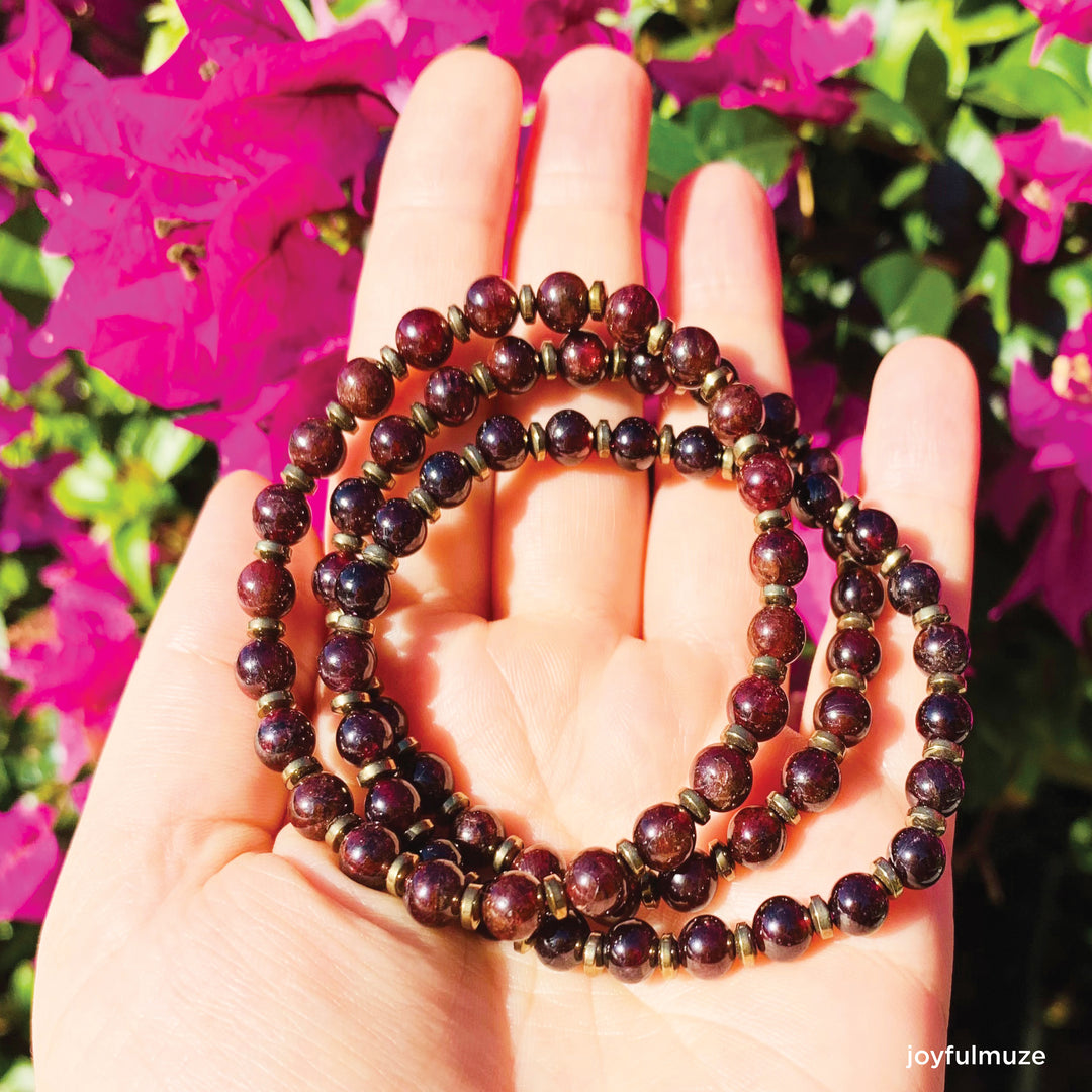 Garnet and Gold Hematite newest Bracelet