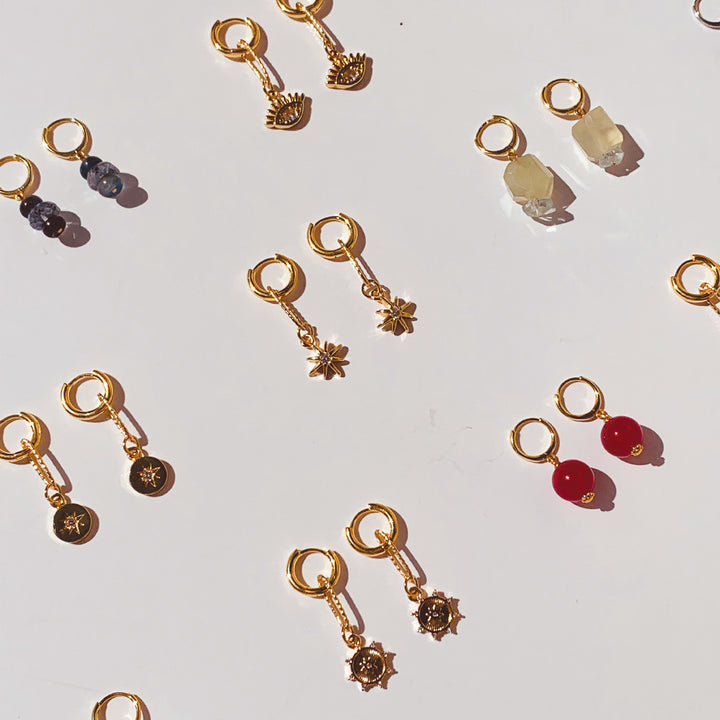 variety of evil eye hoops