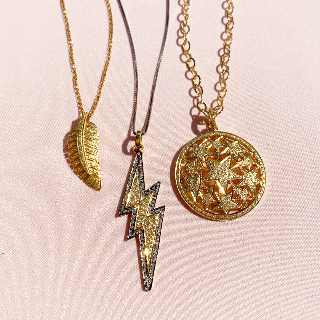 Feather Diamond Necklace