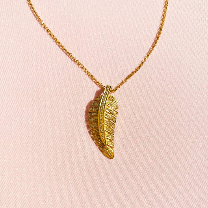 Feather Diamond Necklace