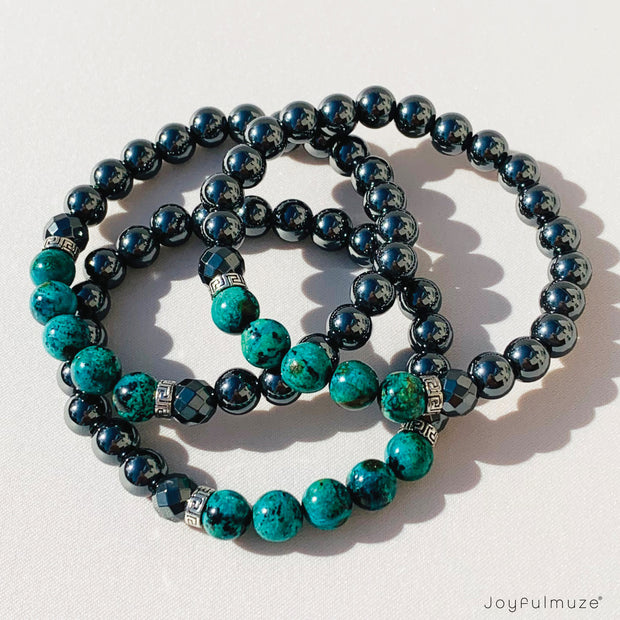 Hematite and Turquoise Bracelet