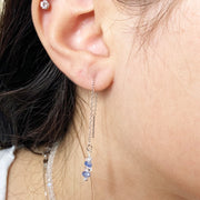 Herkimer Diamond and Tanzanite Silver Earrings