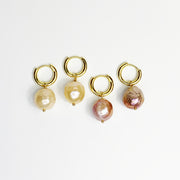 Gold Hoops & Pink Pearls