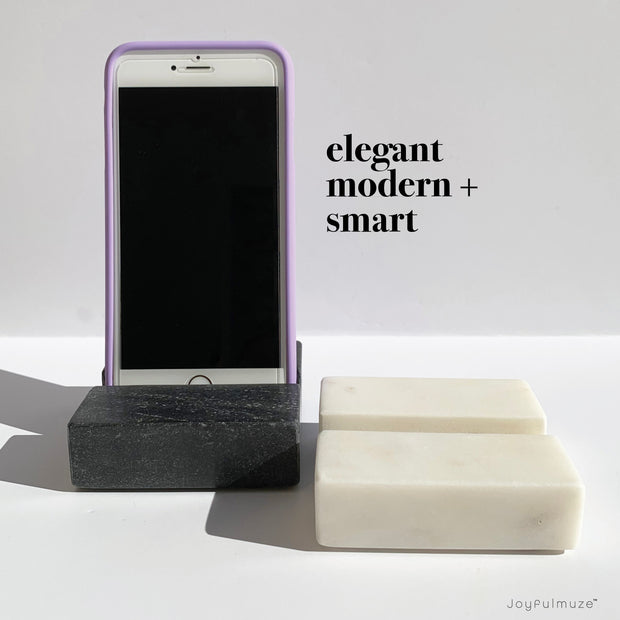 elegant marble phone stand for desk