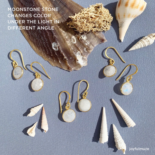 Moonstone Gold Earrings