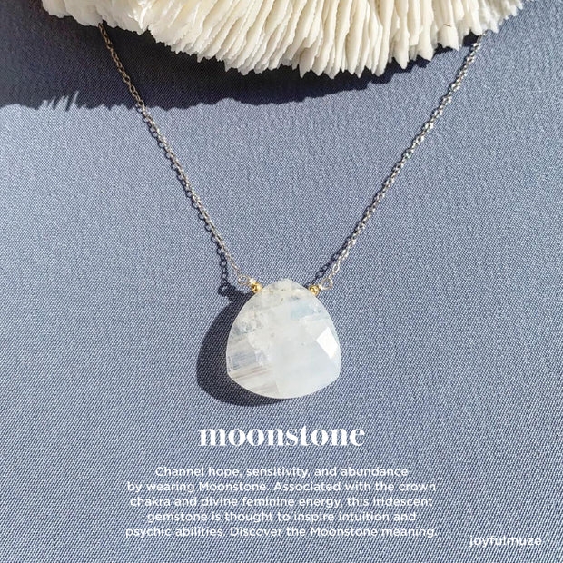 Moonstone Silver and Gold Necklace