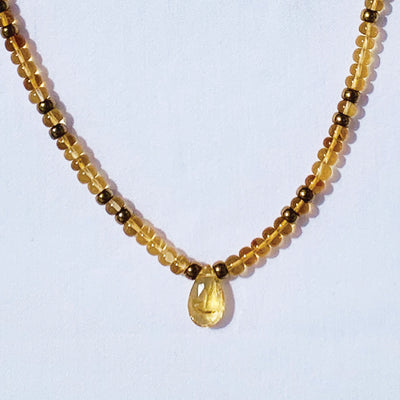 Yellow and Gold Citrine Necklace