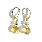 Aquamarine and Citrine Gold Earrings