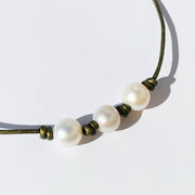 Pearl and Leather Necklace