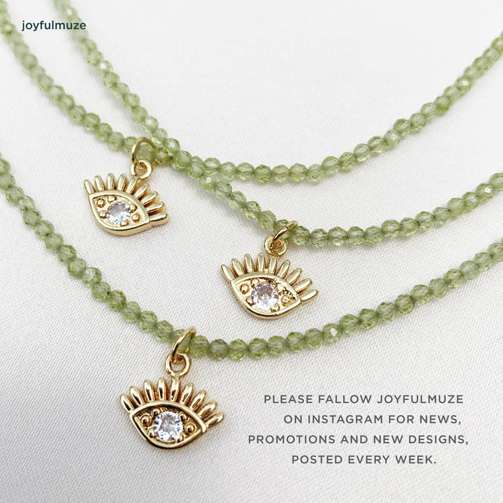 Peridot Evil Eye Necklace
