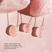 rose quartz necklace size
