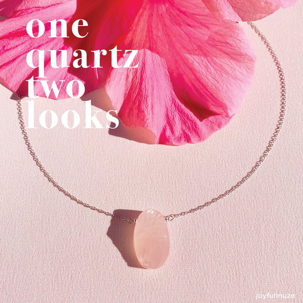 rose quartz necklace look