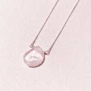 beautiful raw rose quartz necklace