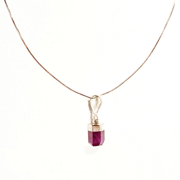 Ruby Box Chain Necklace