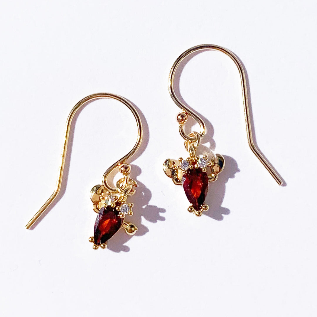 Joyfulmuze Red Lobster Earrings, Sea World Jewelry For Children, Gold Filled Hooks, Holiday Handmade Gifts, Cubic Zirconia Hypoallergenic Safe For Sensitive Skin