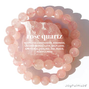 natural rose quartz beaded bracelet 