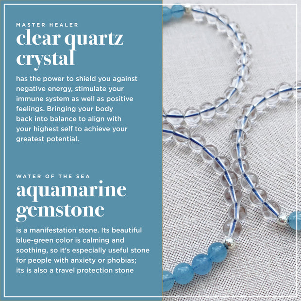Aquamarine & Crystal Bracelet