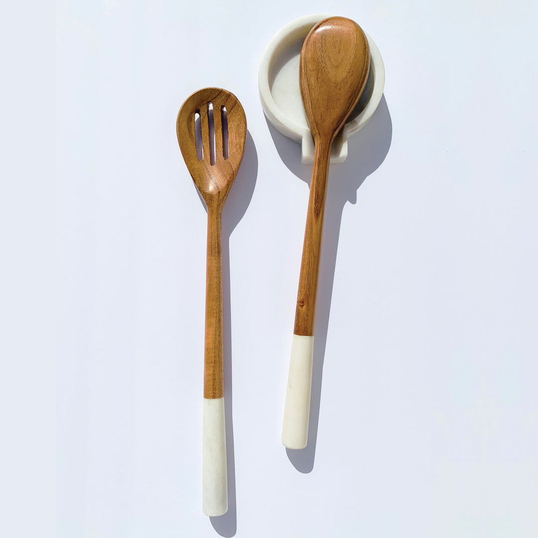 Marble & Wood Serving Spoons
