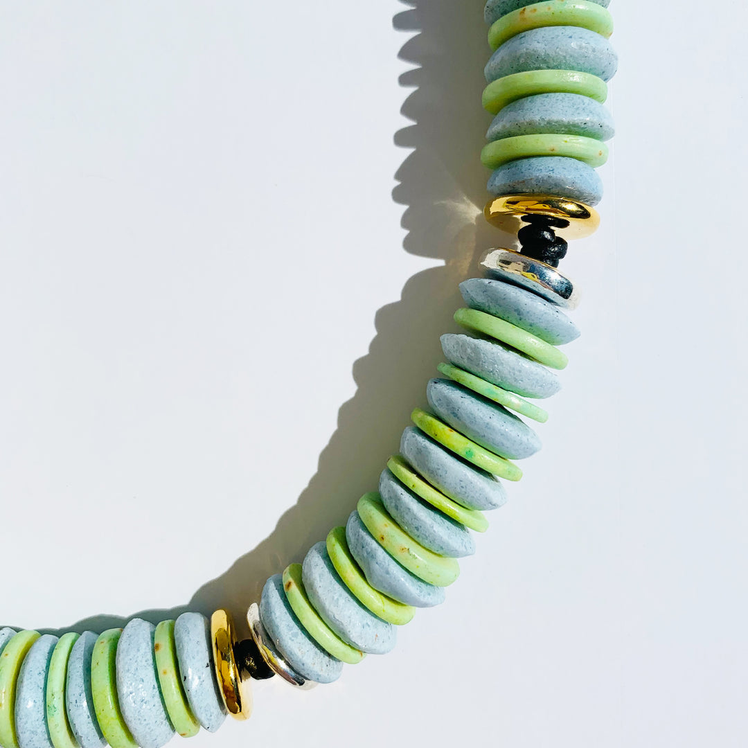 Green and Blue Beaded Necklace