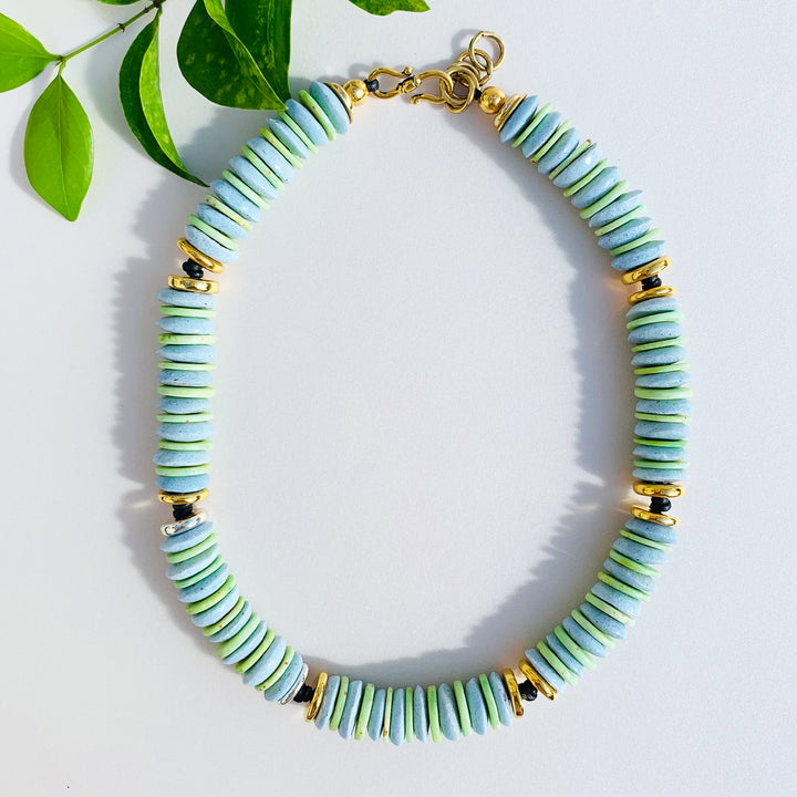 Green and Blue Beaded Necklace