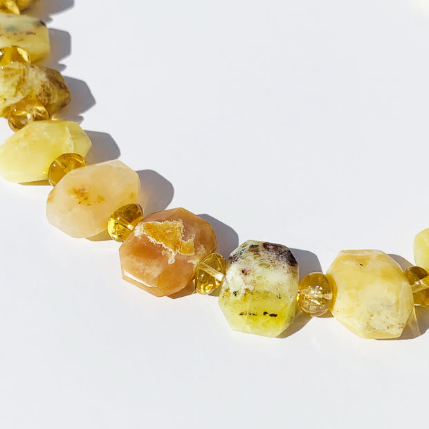 Yellow Opal and Citrine Necklace