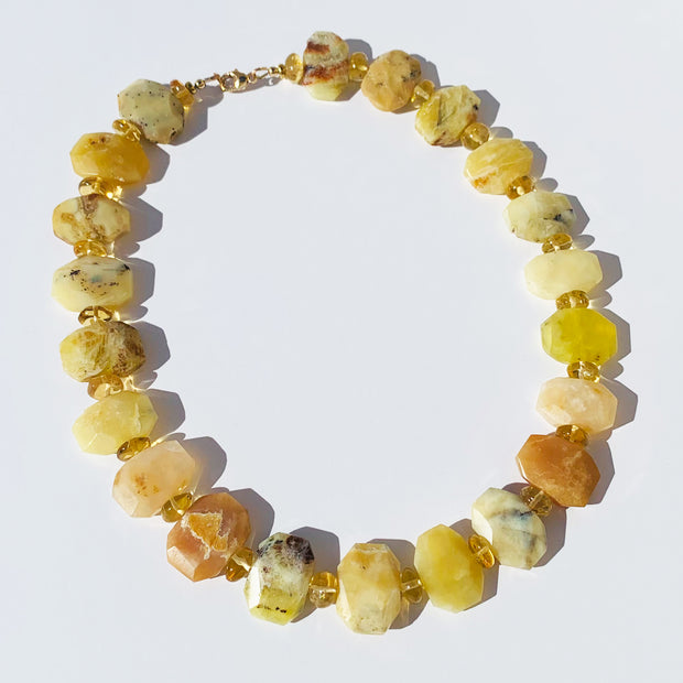 Yellow Opal and Citrine Necklace